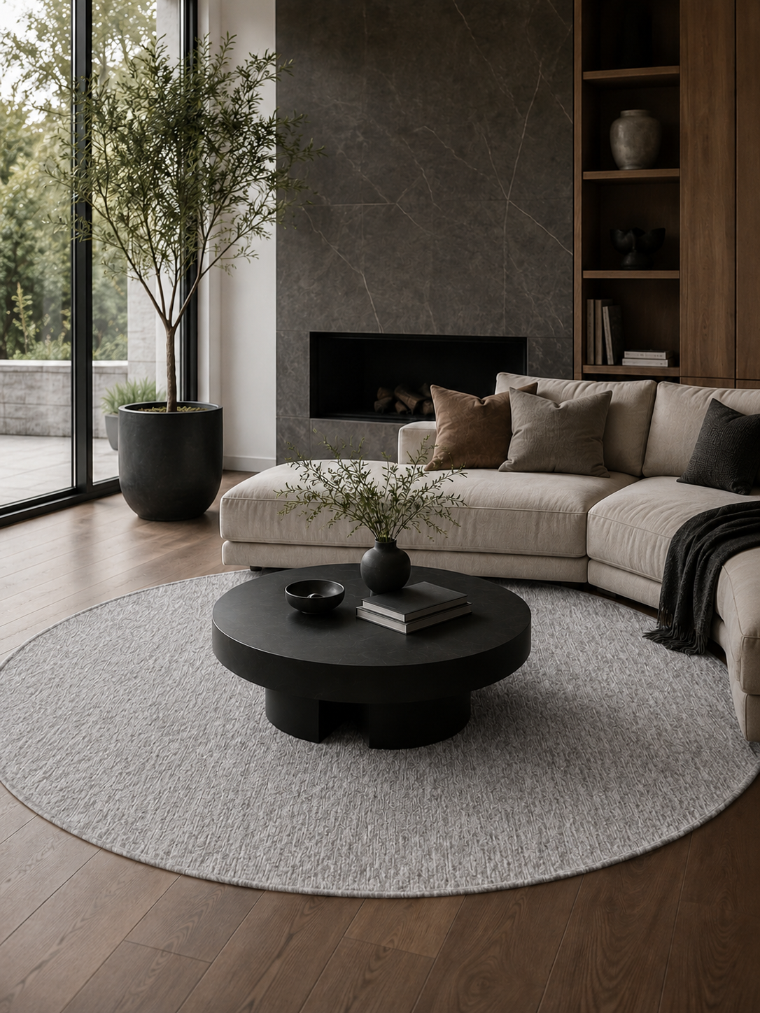 Runder Moderner Teppich - NIZZA 1800 LIGHTGREY