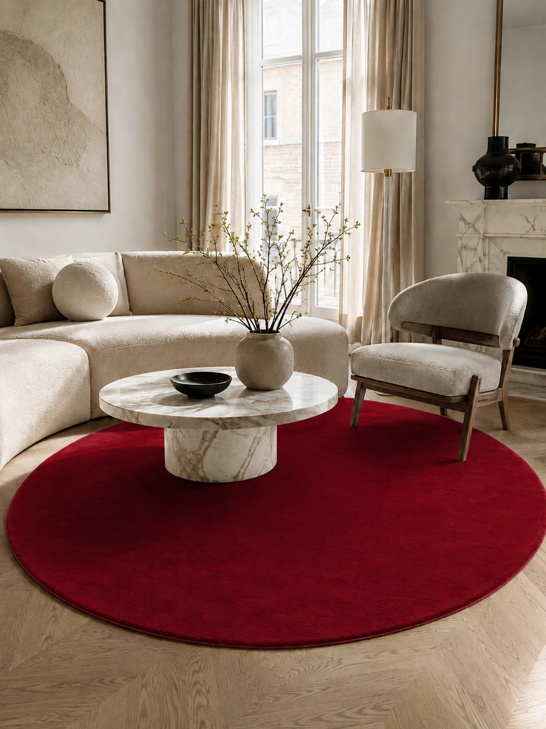 Rund POUFFY 5100 ROT