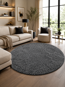 Runder Shaggy Hochflor-Teppich - LIFE 1500 GREY