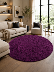 Runder Hochflor Teppich - LIFE 1500 LILA