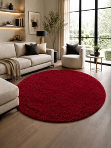 Runder Shaggy Hochflorteppich - LIFE 1500 RED