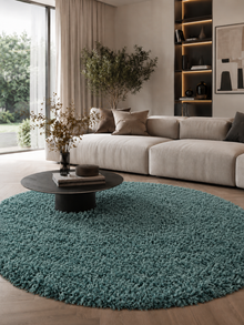 Runder Hochflor-Teppich Shaggy - SYDNEY 3000 AQUA