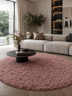 Runder Shaggy Hochflor-Teppich - SYDNEY 3000 ROSE