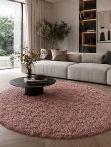 Runder Shaggy Hochflor-Teppich - SYDNEY 3000 ROSE