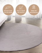 Runder Japandi-Teppich – Ovara Plano Taupe