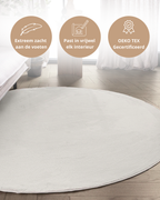 Runder Japandi-Teppich – Ovara Plano Beige