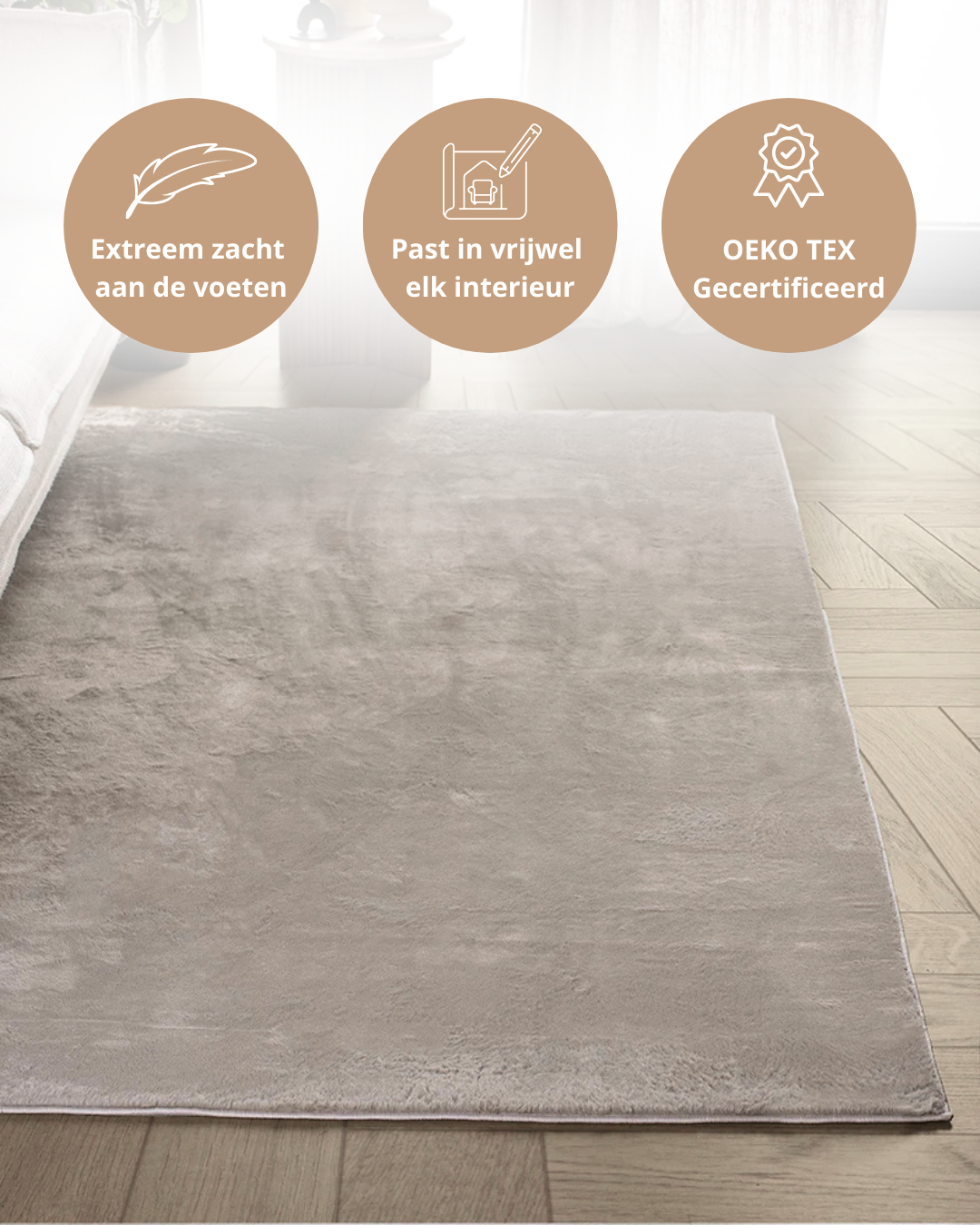 Japandi-Teppich – Terra Plano Taupe