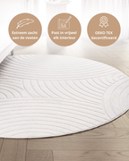 Runder Japandi-Teppich – Ovara Zenith Beige