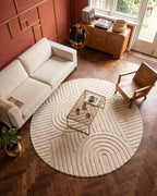 Runder Japandi Teppich - Linea Curve Creme