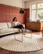 Runder Japandi Teppich - Linea Curve Creme