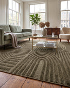 Japandi Teppich Linea Curve Grün