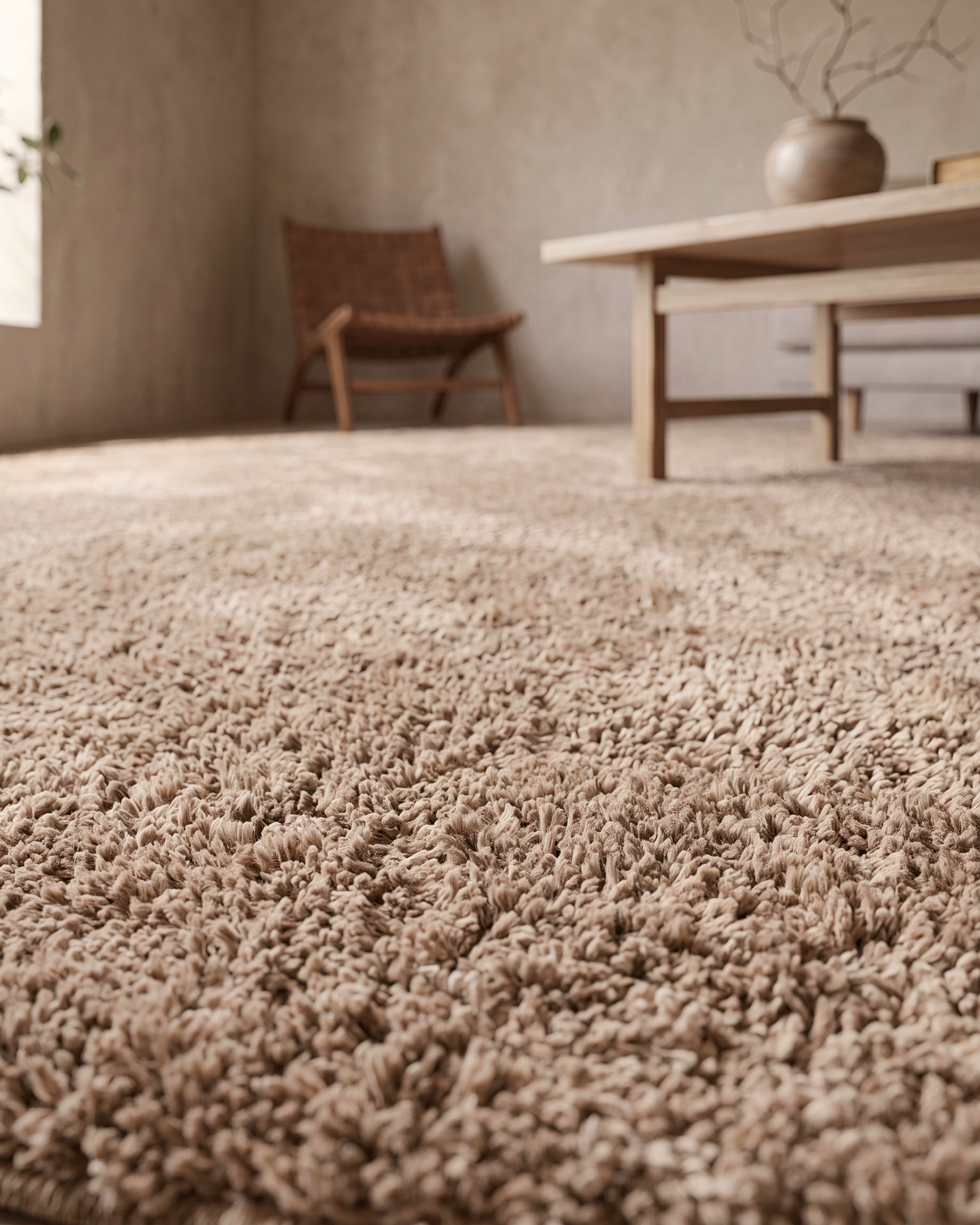 Noa Shaggy Beige Rund
