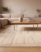 Japandi Teppich Linea Block Creme