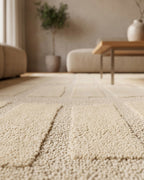 Japandi Teppich Linea Block Creme