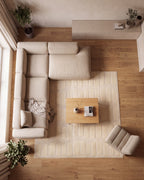 Japandi Teppich Linea Block Creme