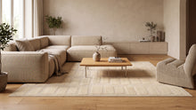 Japandi Teppich Linea Block Creme