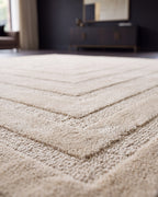 Japandi Teppich Linea Frame Creme