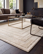 Japandi Teppich Linea Frame Creme