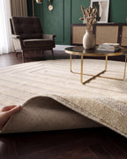 Japandi Teppich Linea Frame Creme Rund