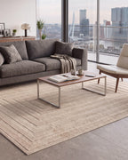 Japandi Teppich Linea Frame Beige