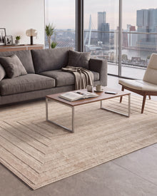 Japandi Teppich Linea Frame Beige