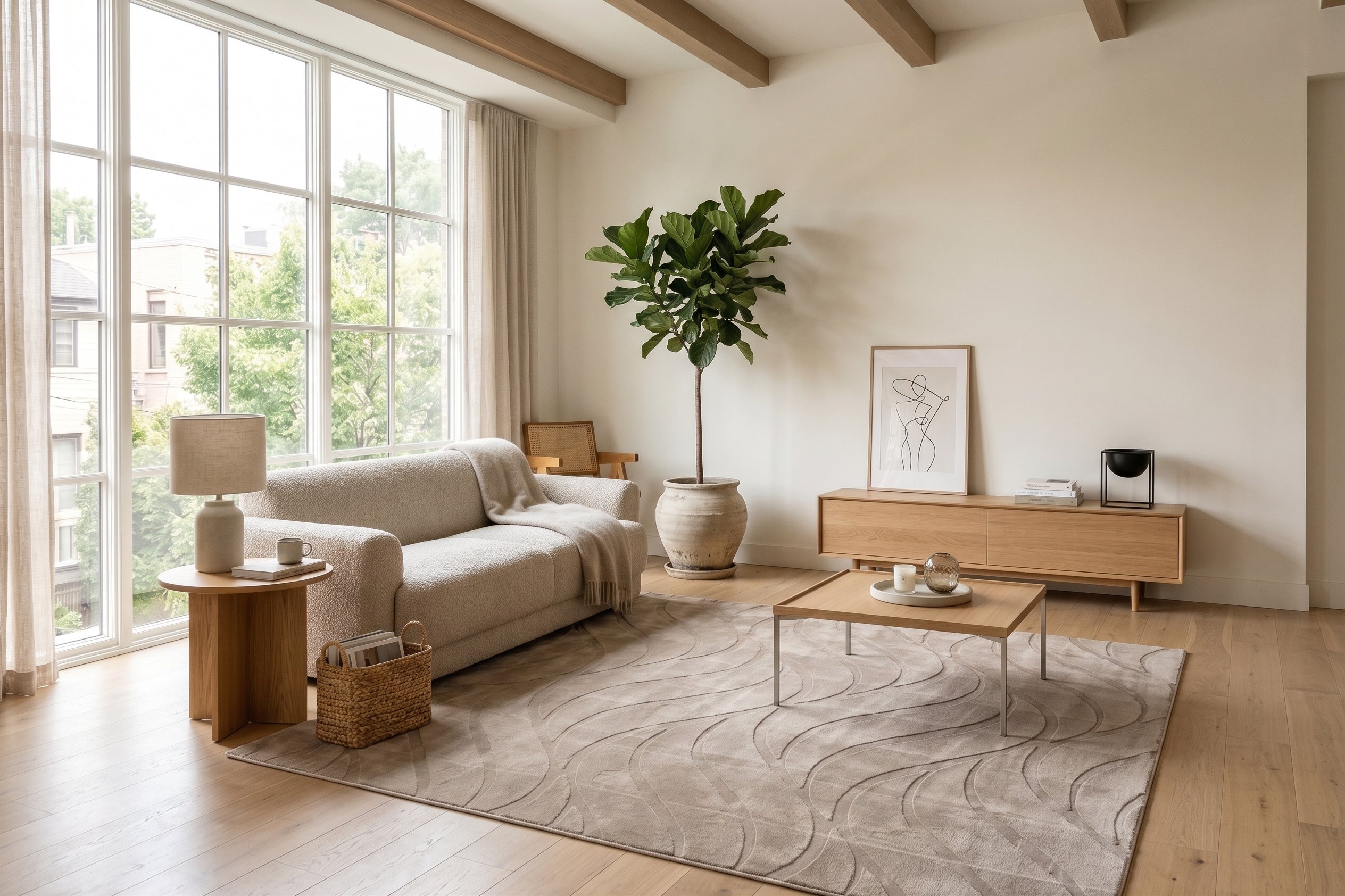 Japandi Teppich Flova Taupe - 200x290 cm