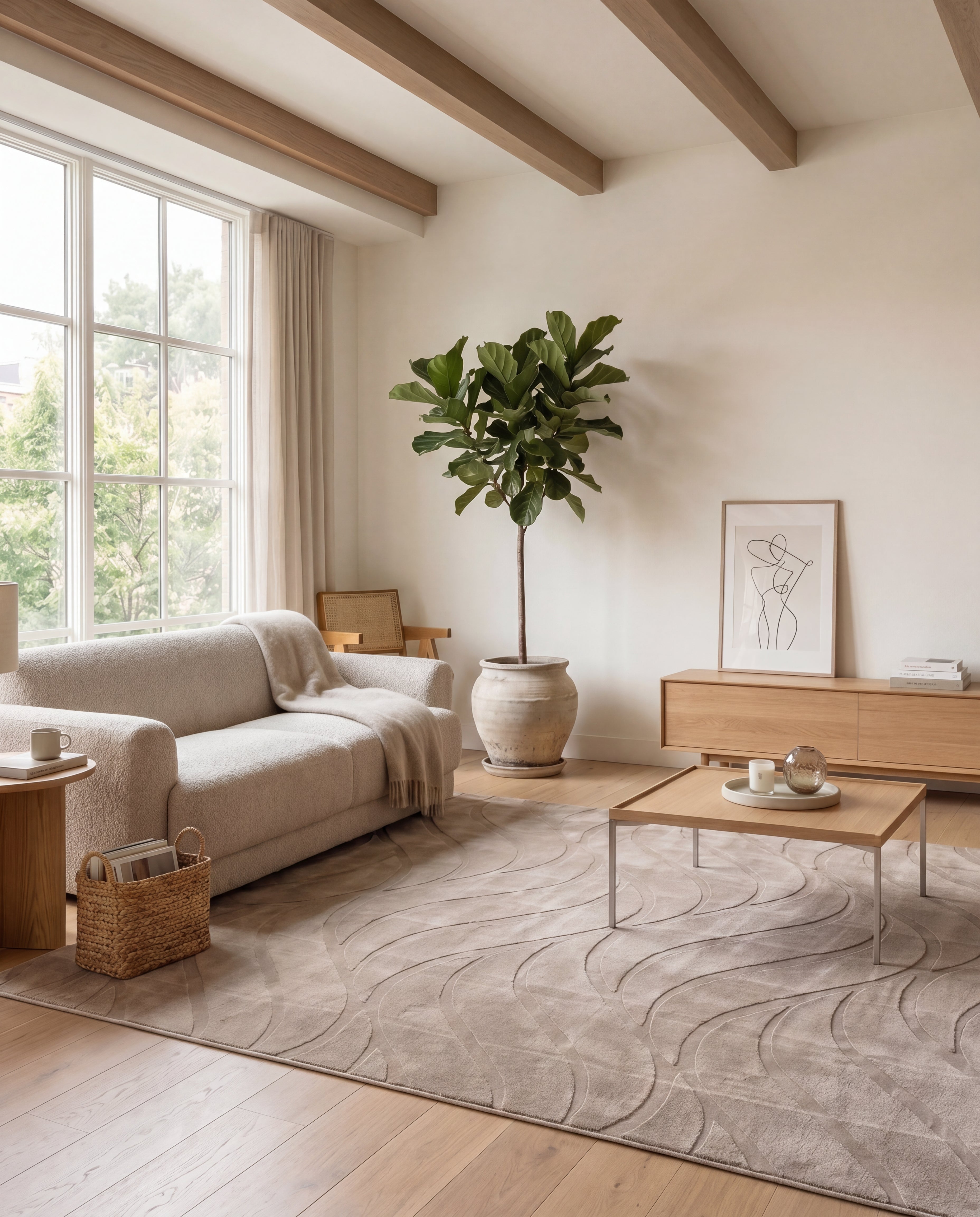Japandi Teppich Flova Taupe - 200x290 cm