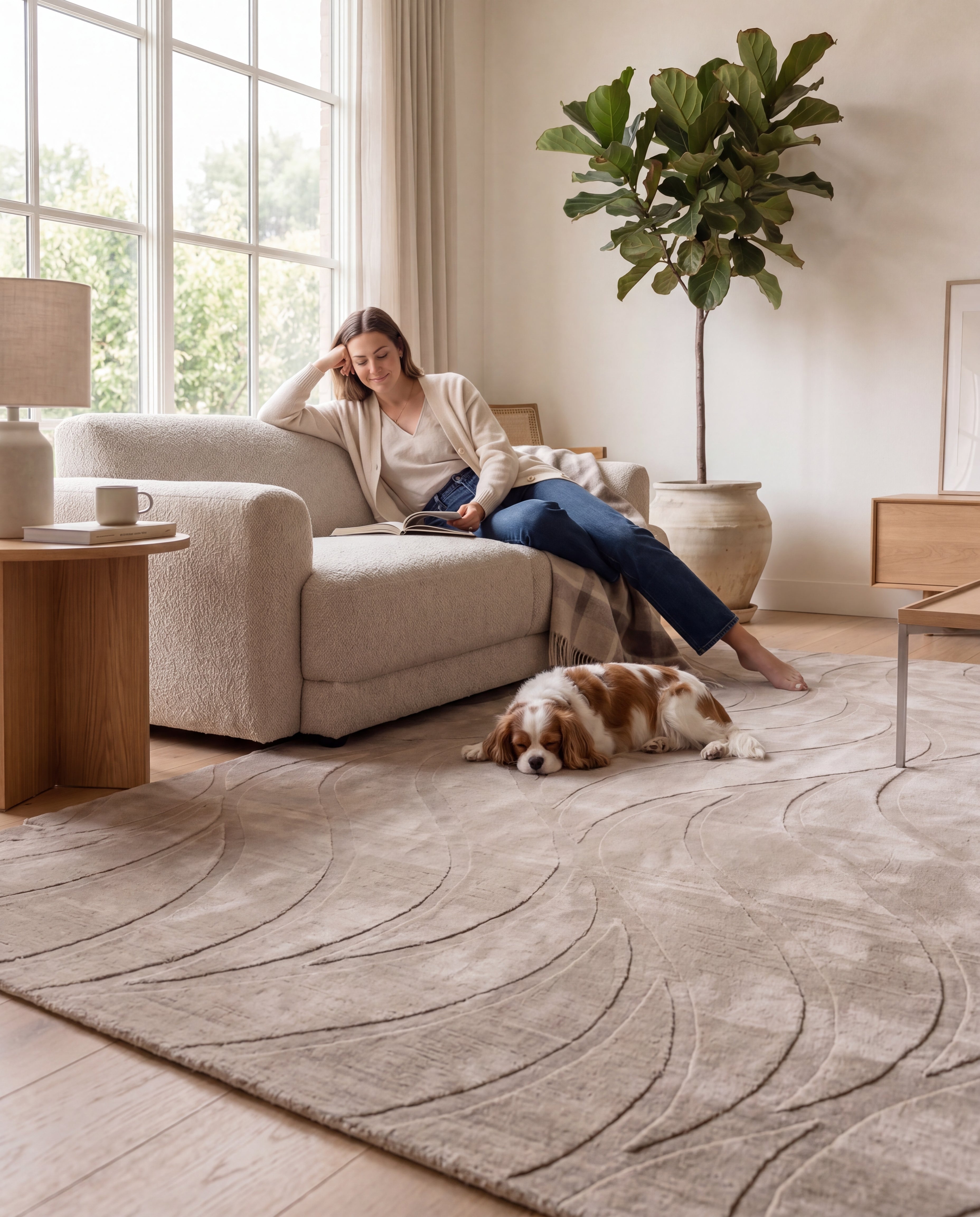 Japandi Teppich Flova Taupe - 200x290 cm
