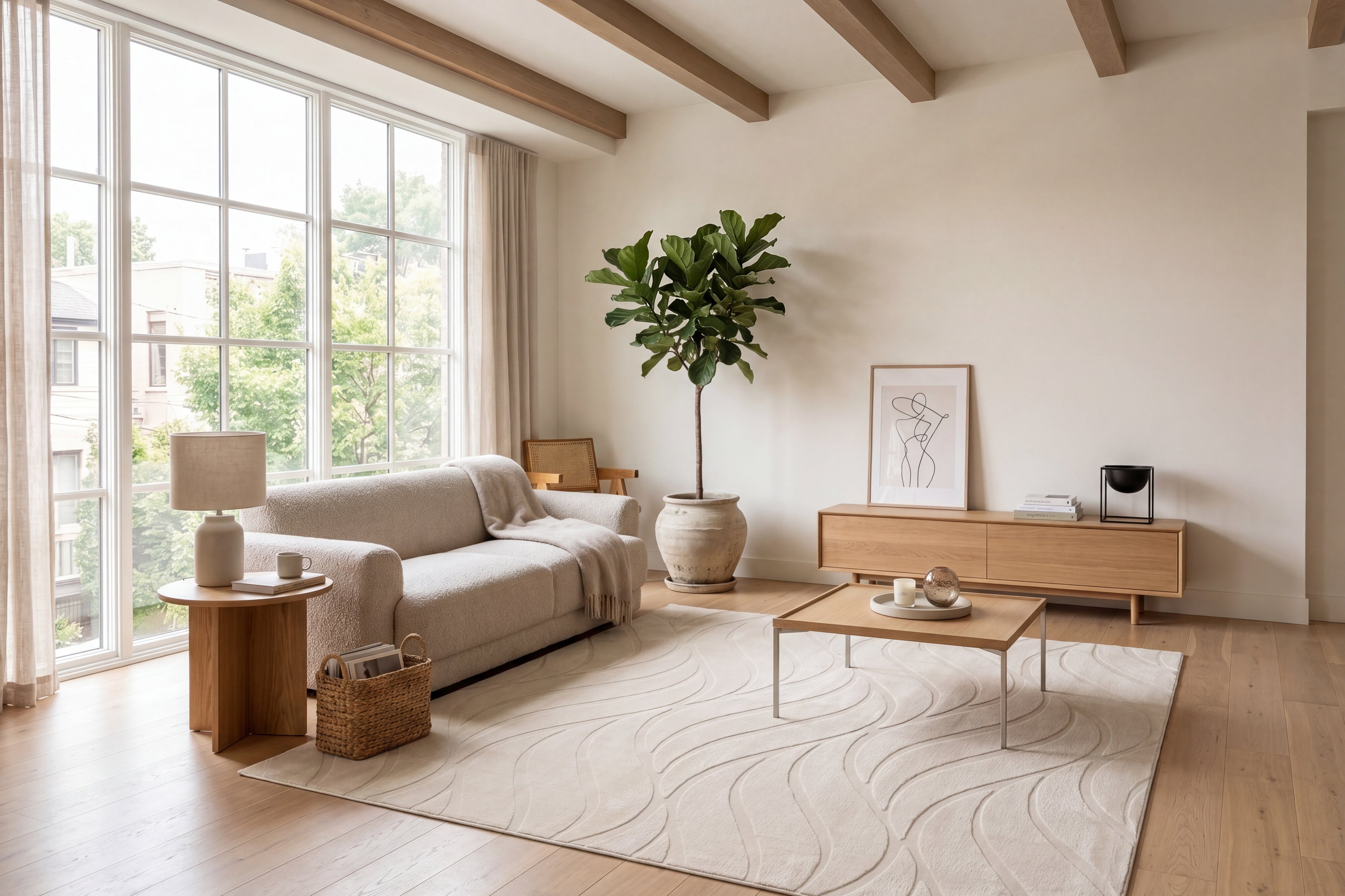 Japandi Teppich Flova Beige