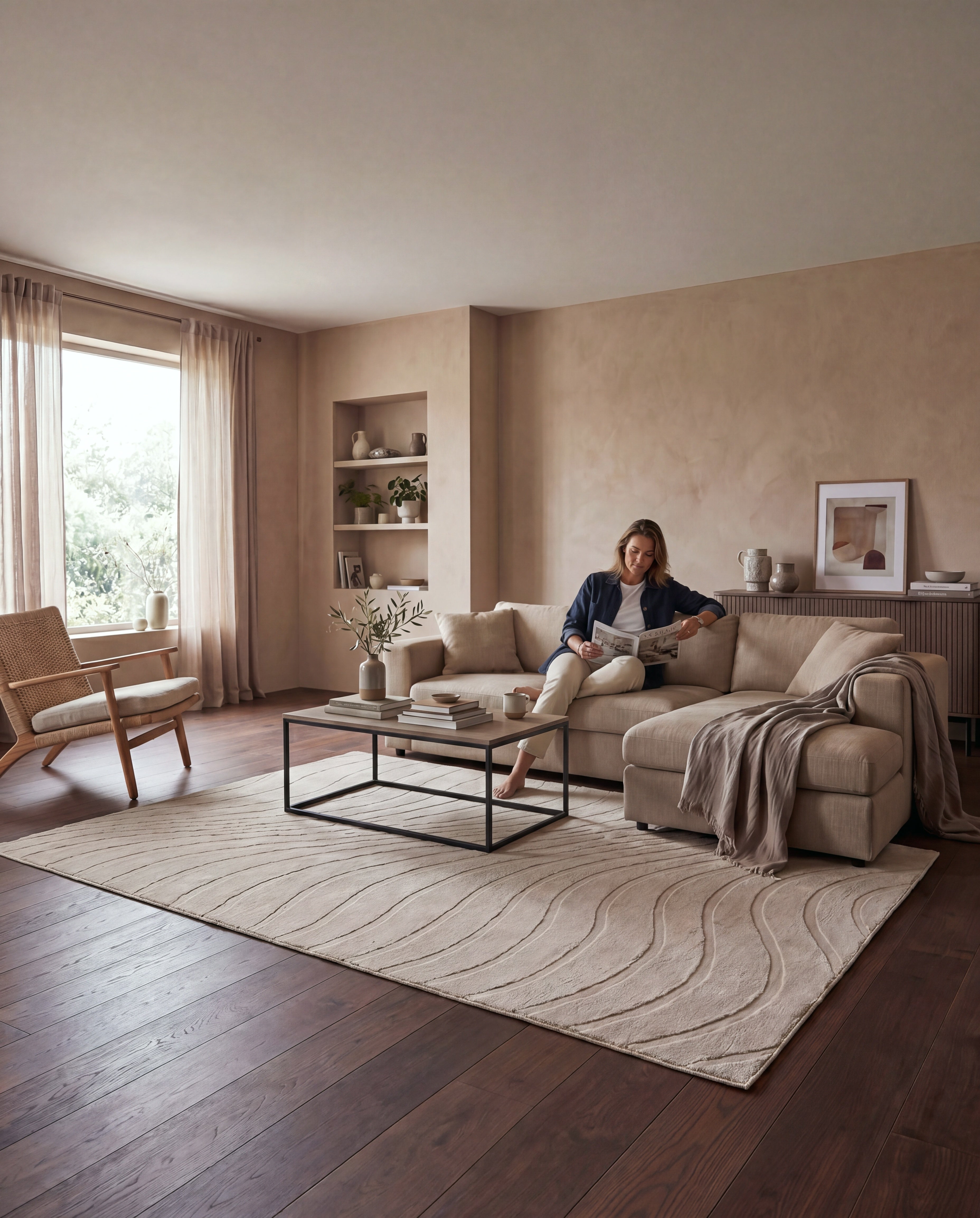 Japandi-Teppich – Terra Maris Beige