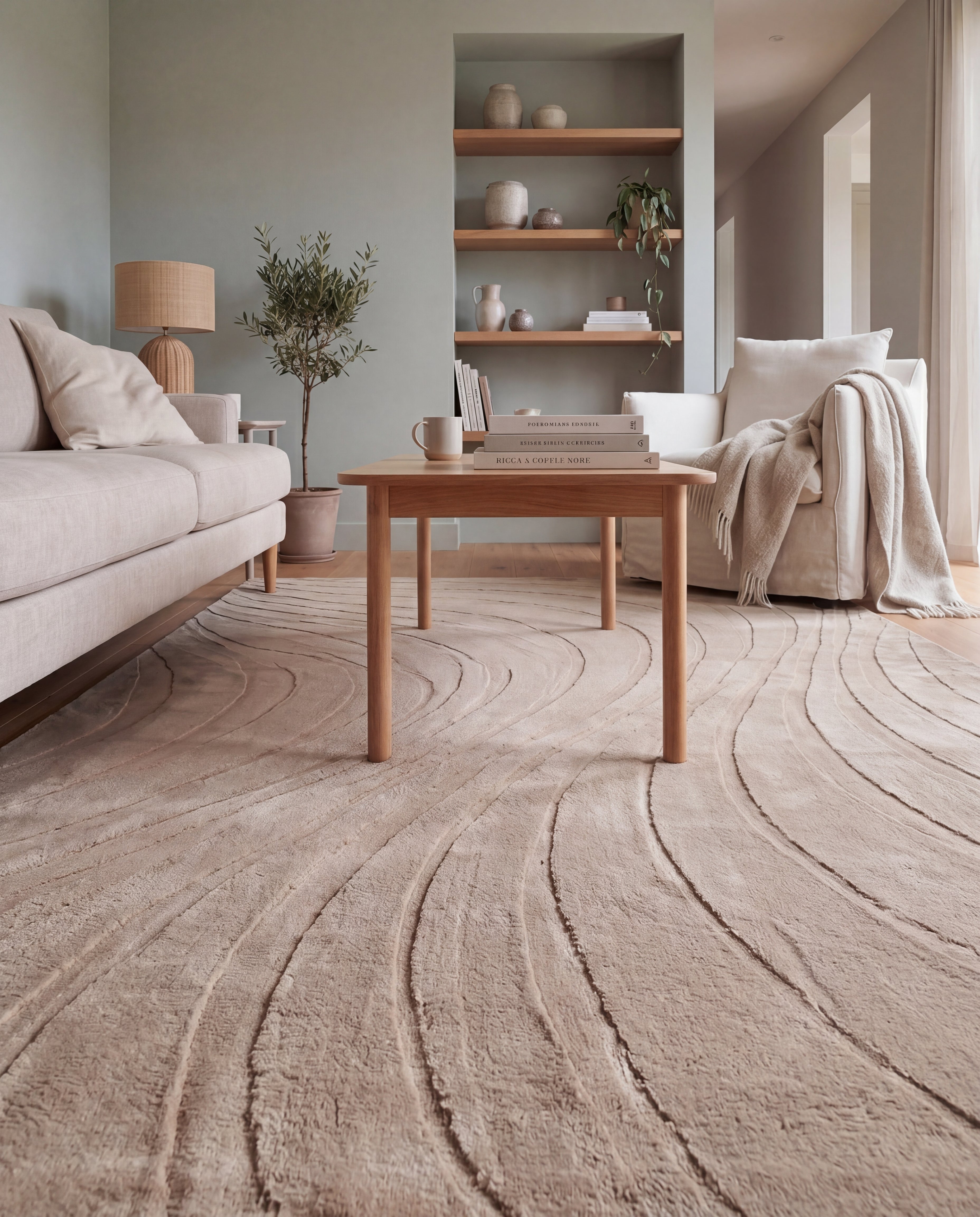 Japandi-Teppich – Terra Maris Taupe