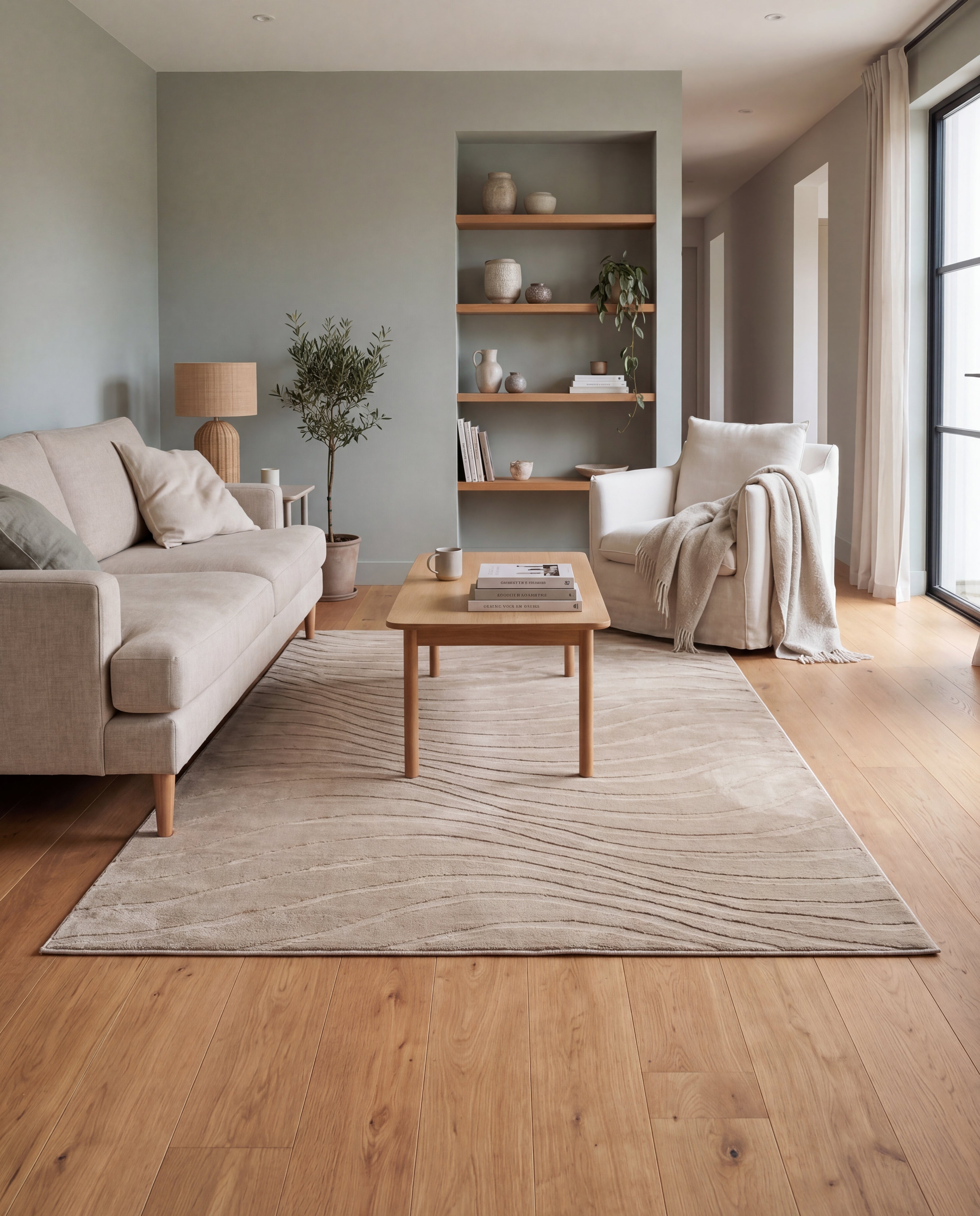 Japandi-Teppich – Terra Maris Taupe