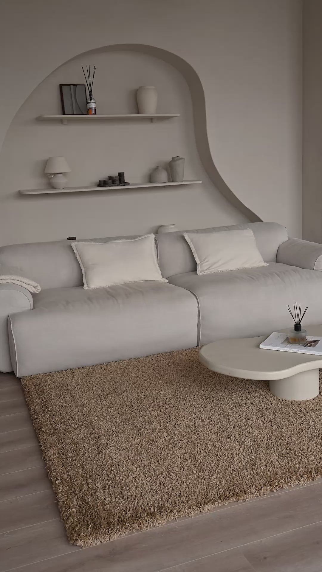 Hochflor-Teppich – Mistral Warm Beige