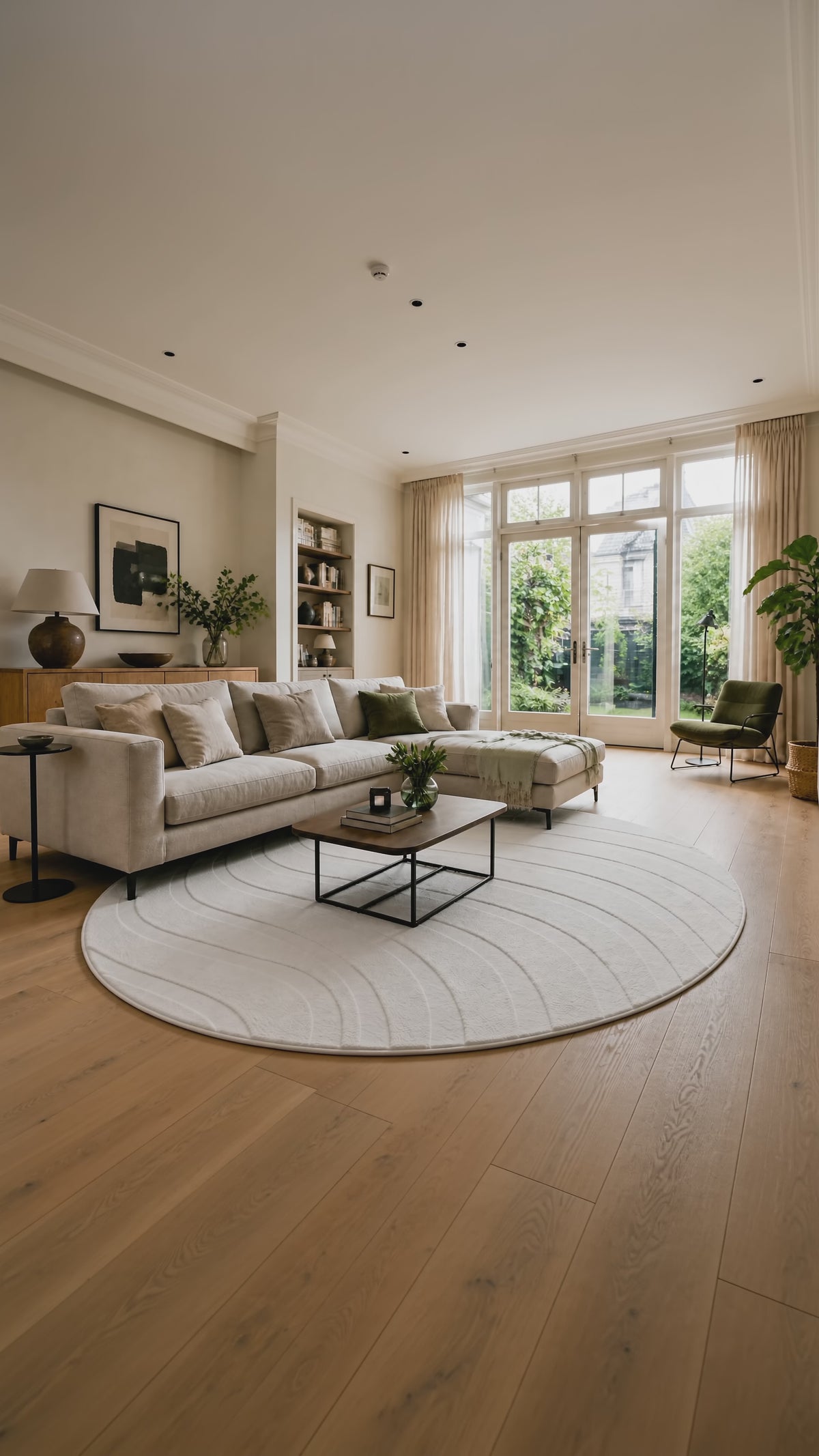 Rond Japandi Vloerkleed - Ovara Maris Creme