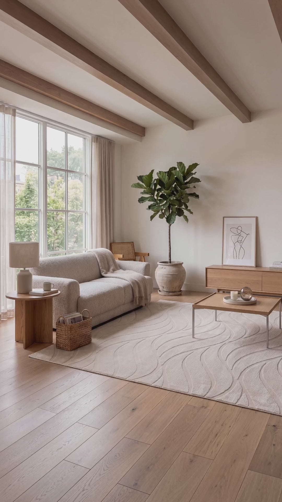 Japandi Teppich Flova Beige