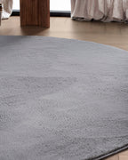 Runder Japandi-Teppich – Ovara Plano Grey