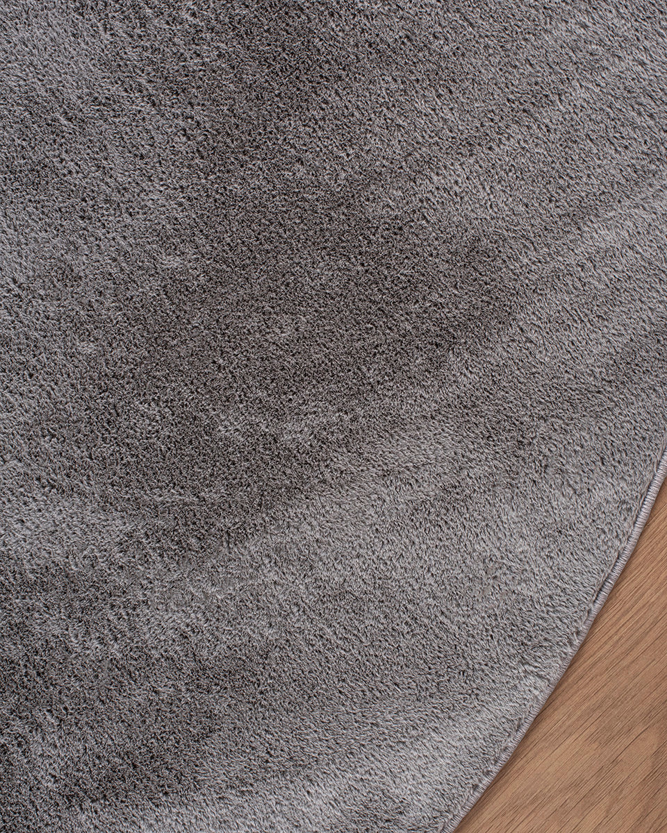 Runder Japandi-Teppich – Ovara Plano Grey