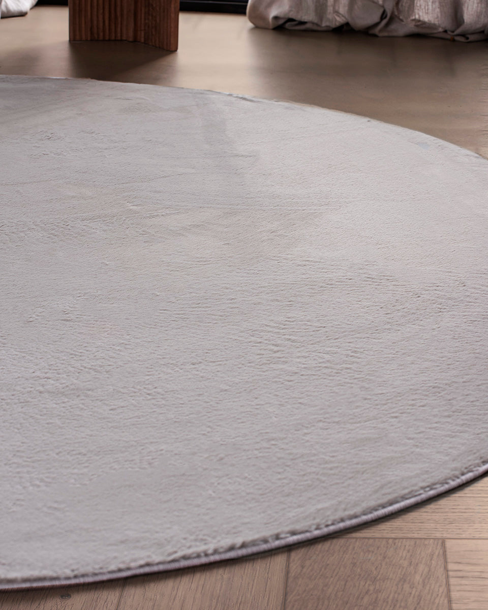 Runder Japandi-Teppich – Ovara Plano Taupe