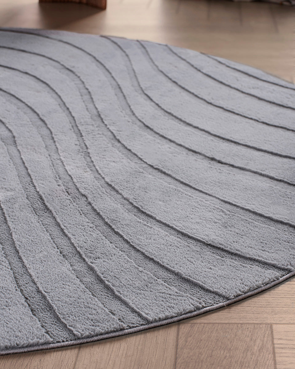 Runder Japandi-Teppich – Ovara Maris Grey