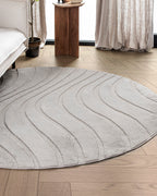 Runder Japandi-Teppich – Ovara Maris Taupe
