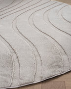 Runder Japandi-Teppich – Ovara Maris Taupe