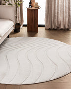 Runder Japandi-Teppich – Ovara Maris Beige