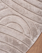 Runder Japandi-Teppich – Ovara Zenith Taupe